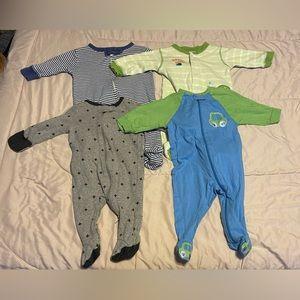 Set of 4 Footies- 0-3 months